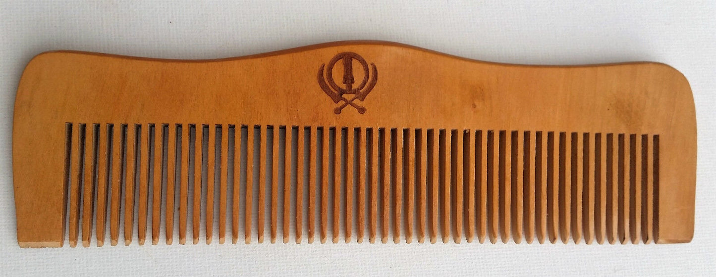 Sikh kanga khalsa singh wooden comb premium quality khanda print wooden comb nn1