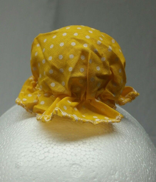 Sikh punjabi yellow dots kids baby jooda rumal juda head top knot elastic roomal