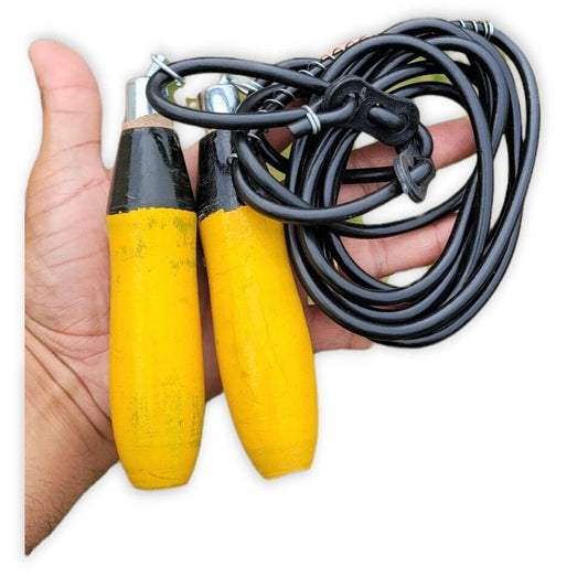 Strong skipping rope with spring wood handle fitness speed home workout gym me