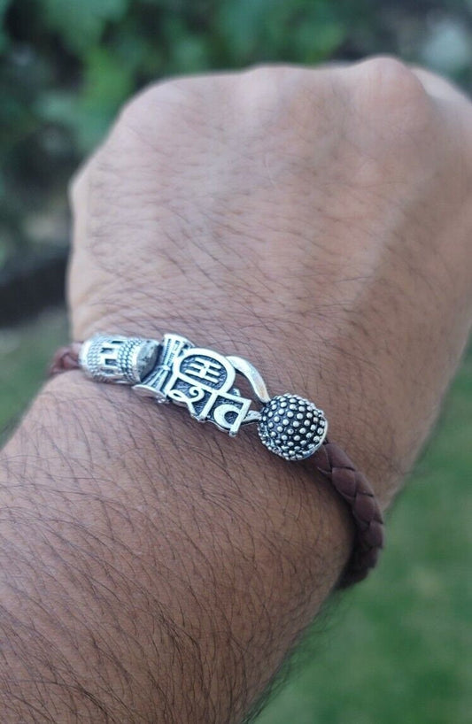 Shiv trishul bracelet kara hindu good luck kada evil eye protection bangle cc11