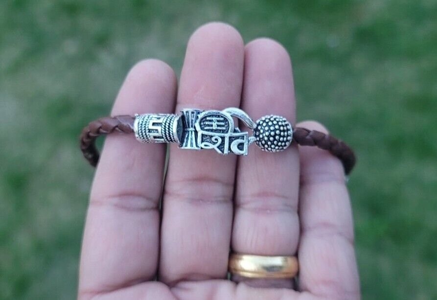 Shiv trishul bracelet kara hindu good luck kada evil eye protection bangle cc11