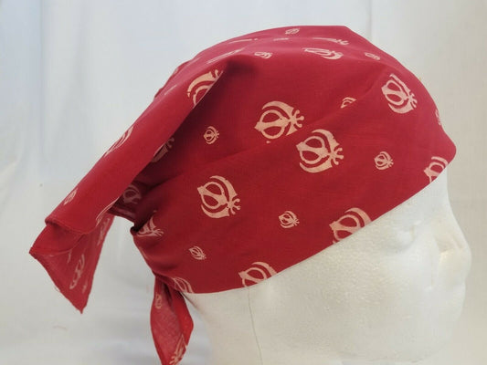 Sikh punjabi singh kaur maroon khalsa khandas bandana head wrap gear rumal za3