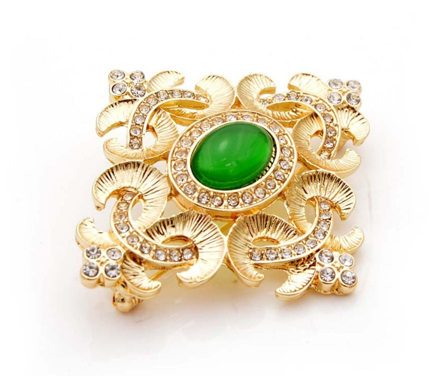 Stunning vintage look gold plated retro queen celebrity brooch broach pin ggg6