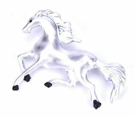 Stunning vintage look silver plated retro horse celebrity brooch broach pin z19