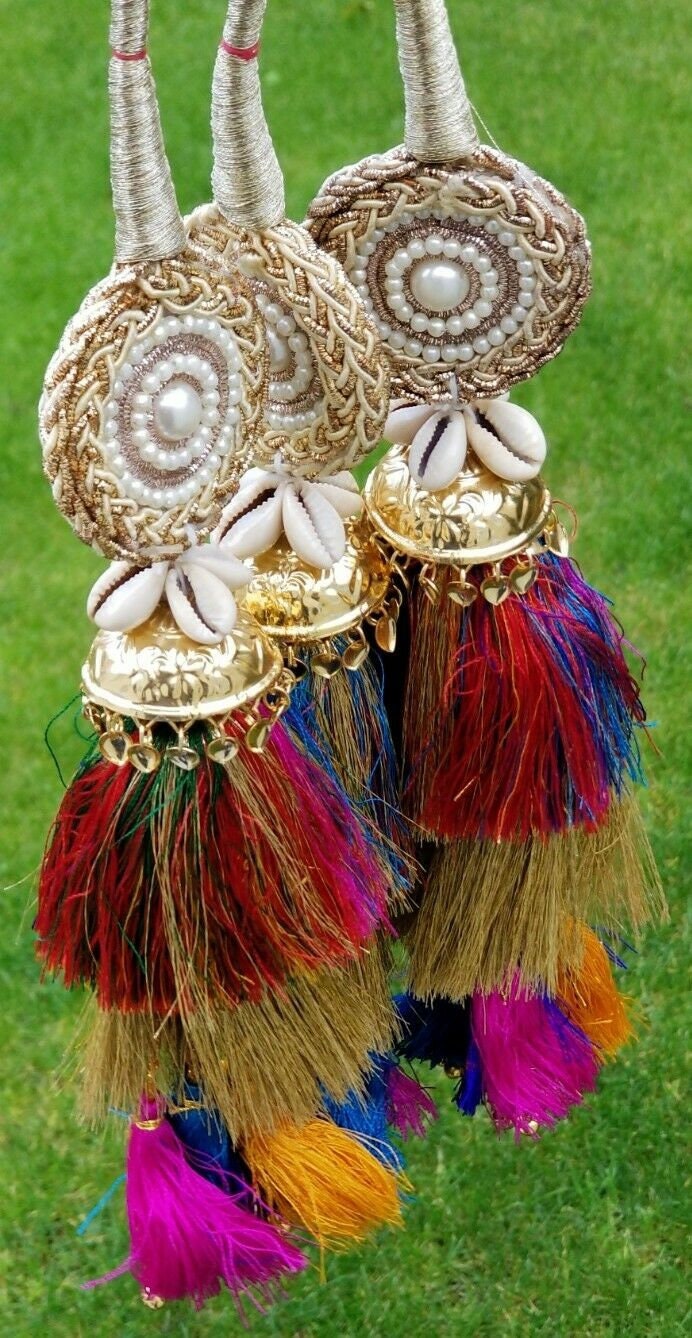 Indian punjabi pranda mehndi jagoo mirror bridal patiala paranda hair braid rrr6
