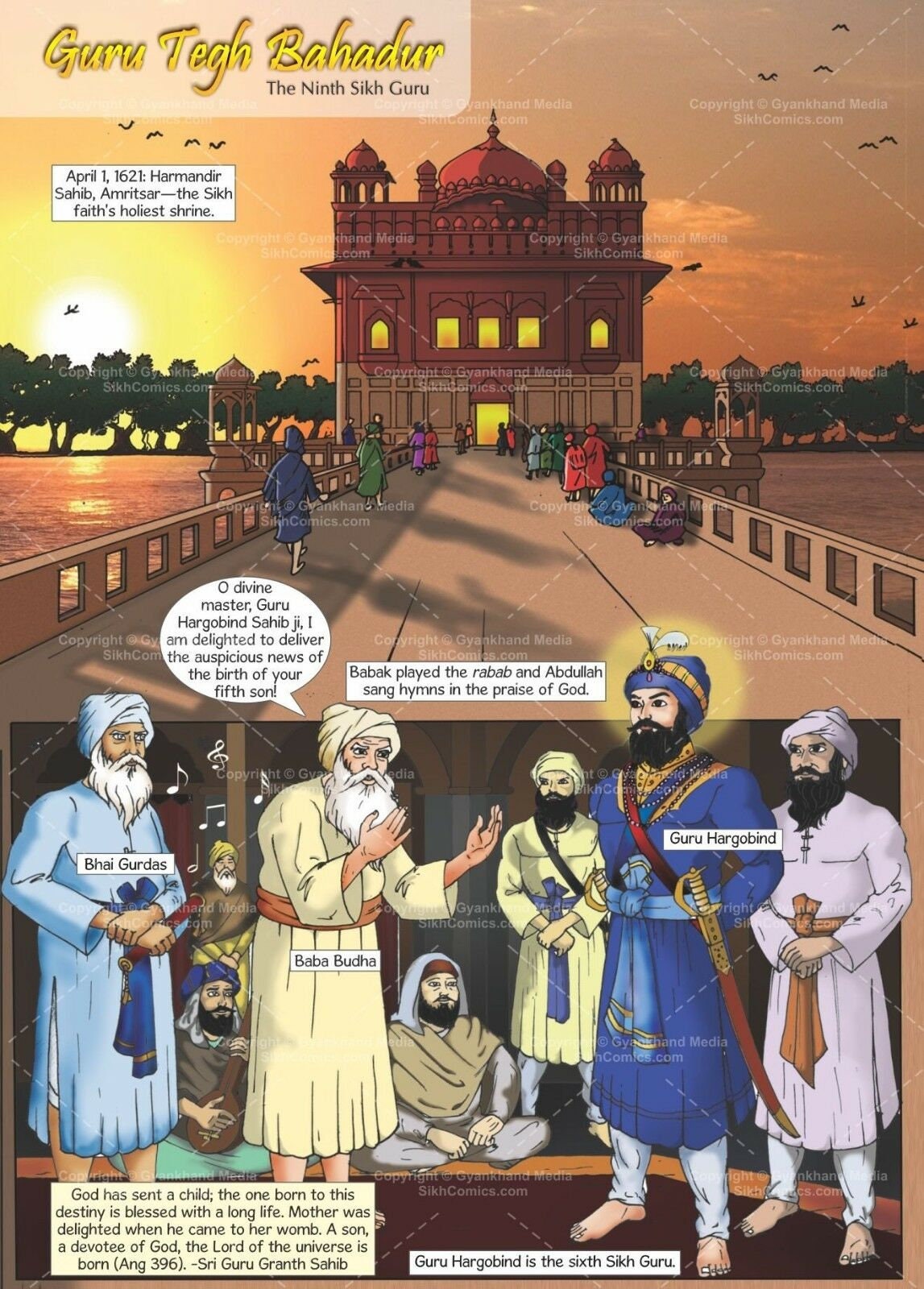 Sikh kids comic guru teg bahadur based on sakhis daljeet singh sidhu english mc