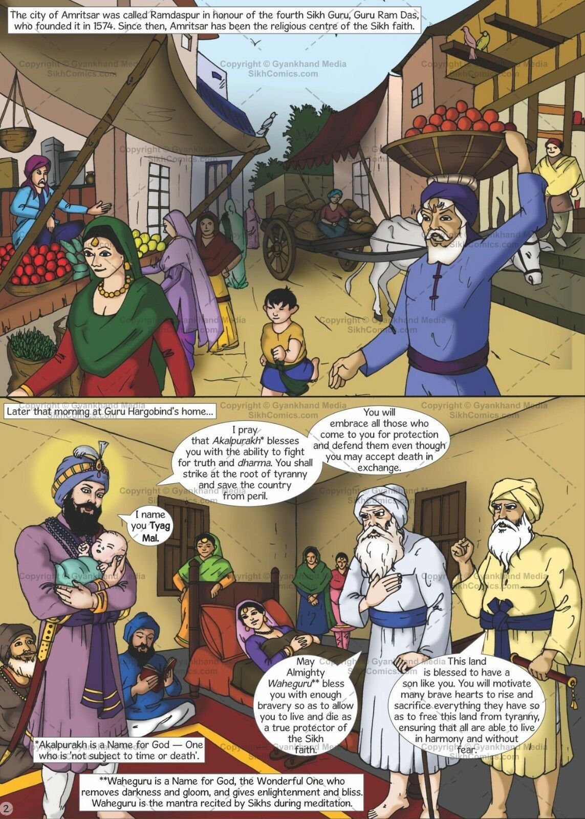 Sikh kids comic guru teg bahadur based on sakhis daljeet singh sidhu english mc