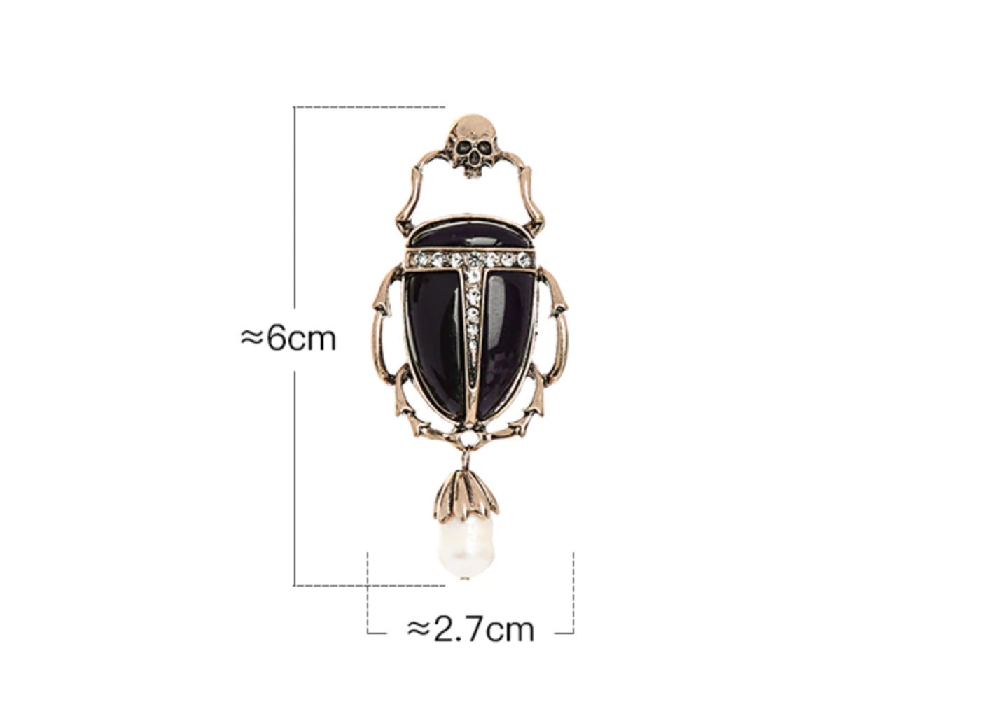 Gold plated beetle brooch retro vintage look high end design celebrity pin ggg28