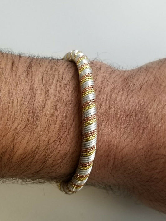 Bahubali movie twisted wires bracelet cuff adjustable size ashtdhatu kada kara g