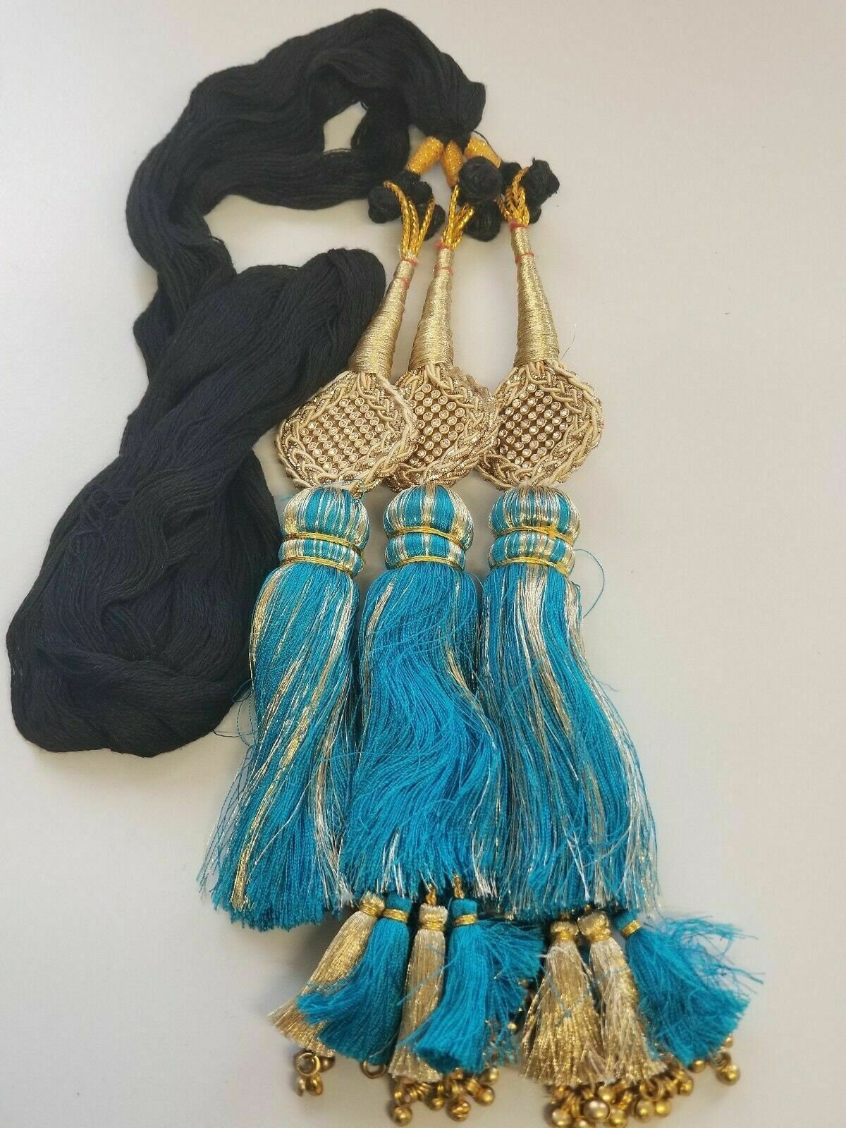 Indian punjabi pranda mehndi jagoo charms bridal patiala paranda hair braid a17
