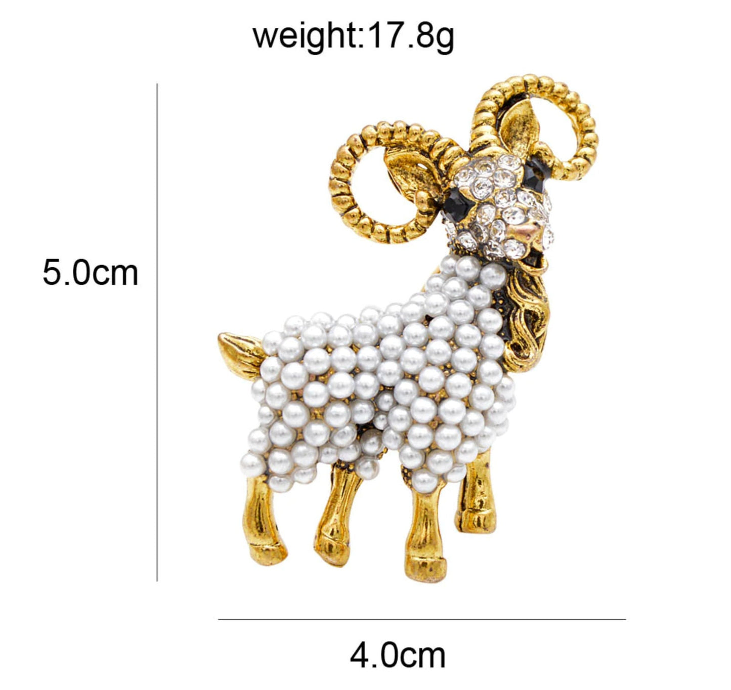 Stunning vintage look gold plated retro goat ram celebrity brooch broach pin g7