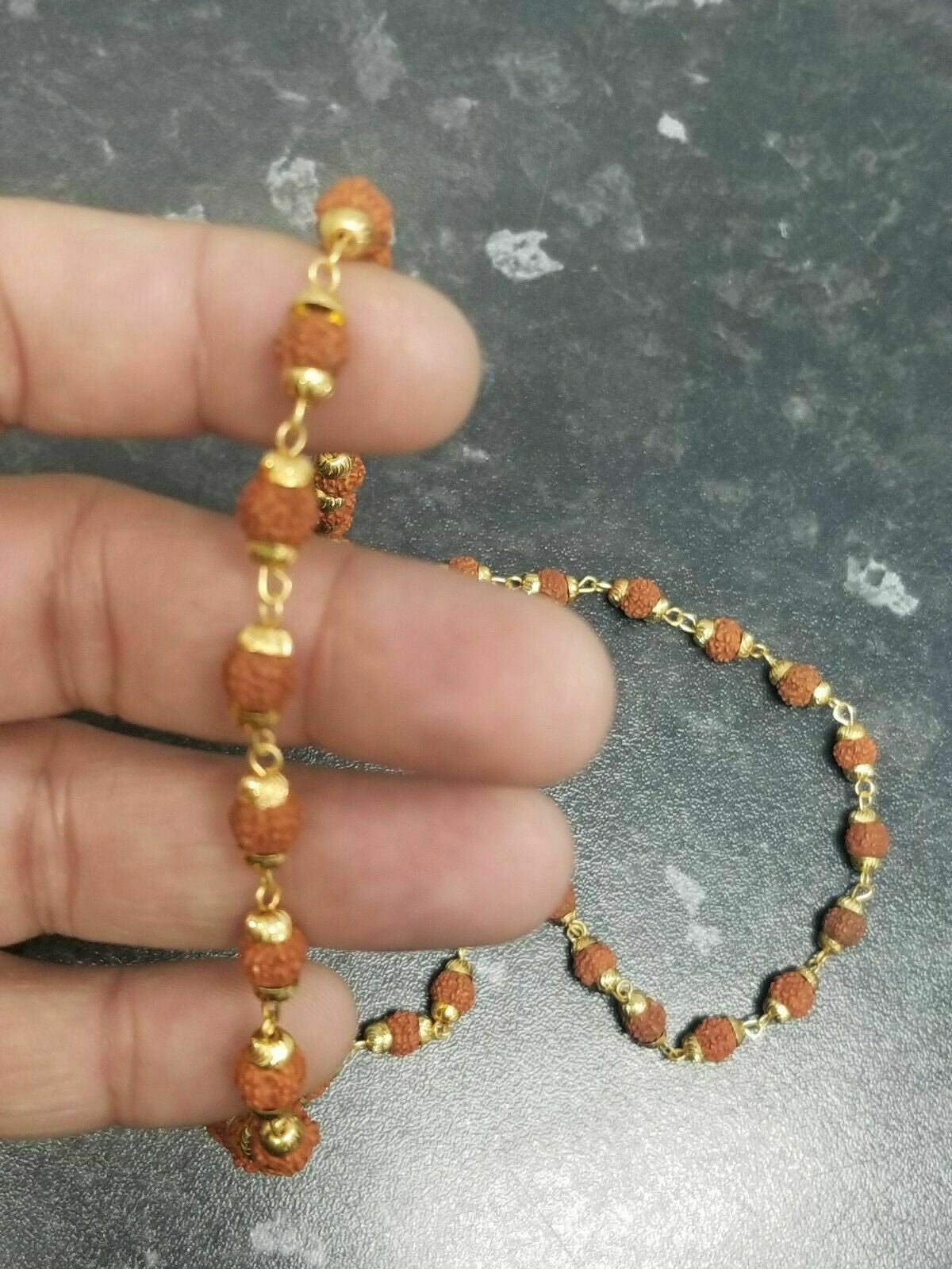 Rudraksh mala natural beads evil eye protection lucky necklace rudraksha ff14
