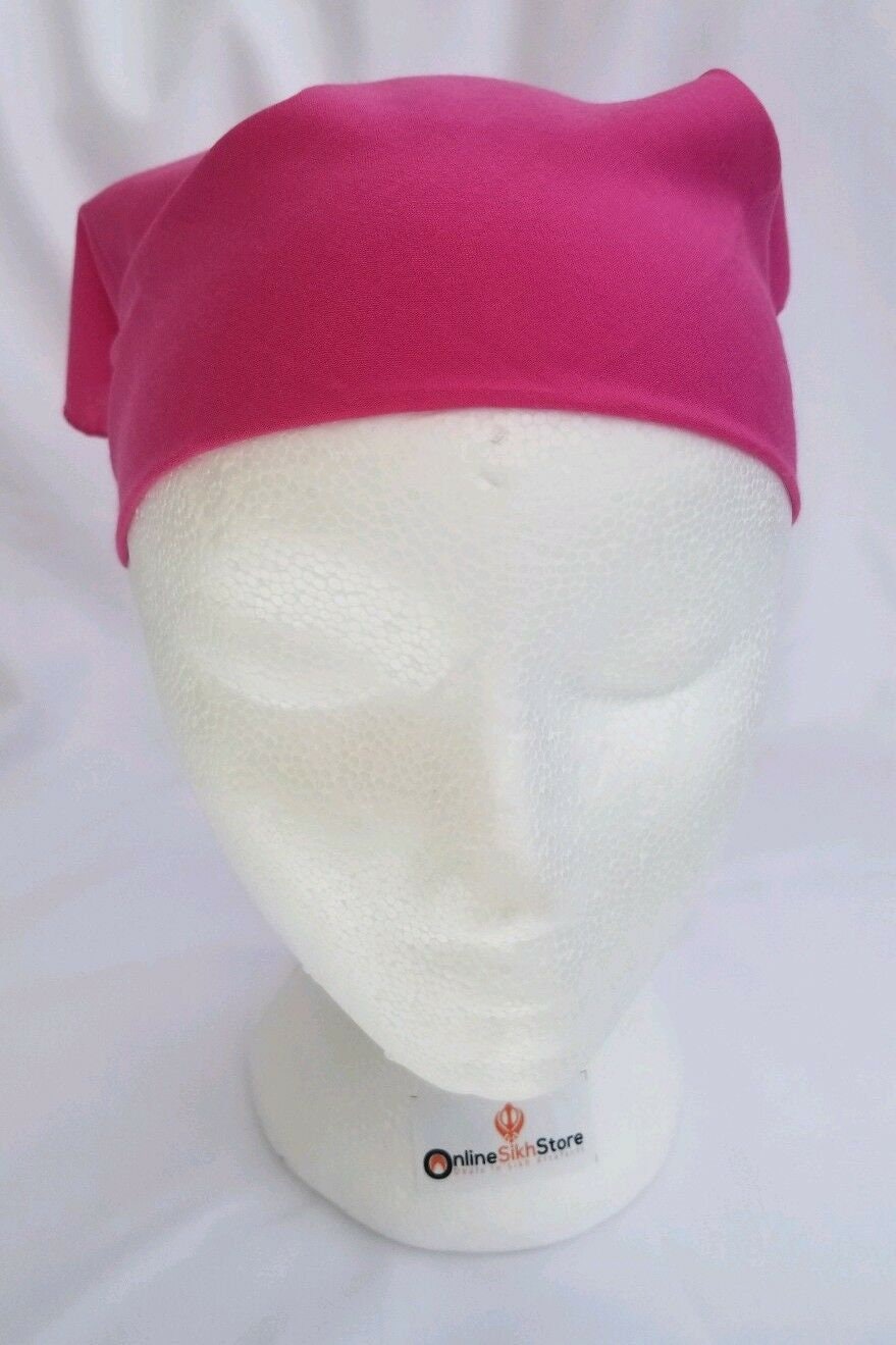 Sikh hindu kaur singh pink plain bandana head wrap gear rumal handkerchief gift