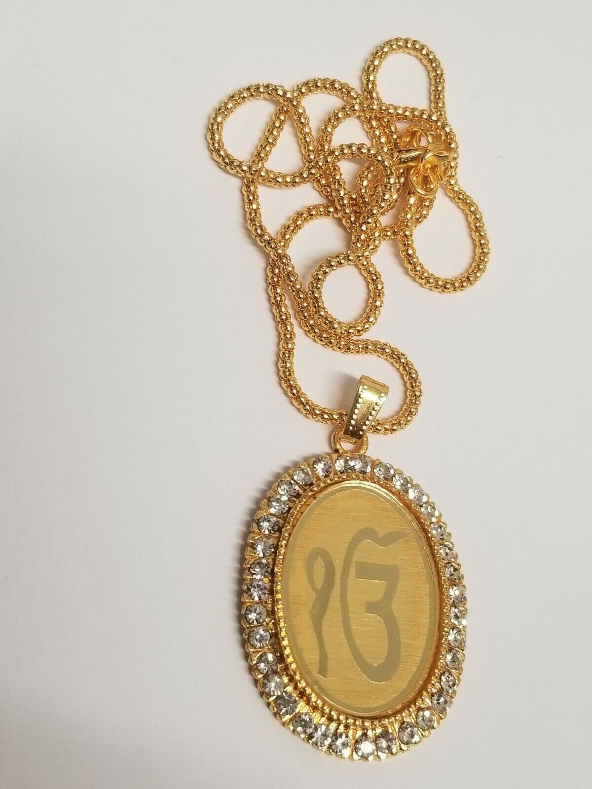 Gold plated ek onkar pendant punjabi sikh singh kaur khalsa car rear mirror gift