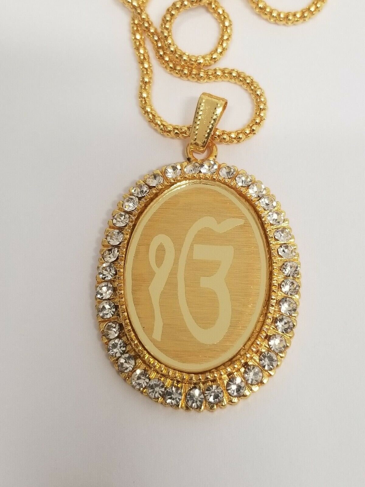 Gold plated ek onkar pendant punjabi sikh singh kaur khalsa car rear mirror gift