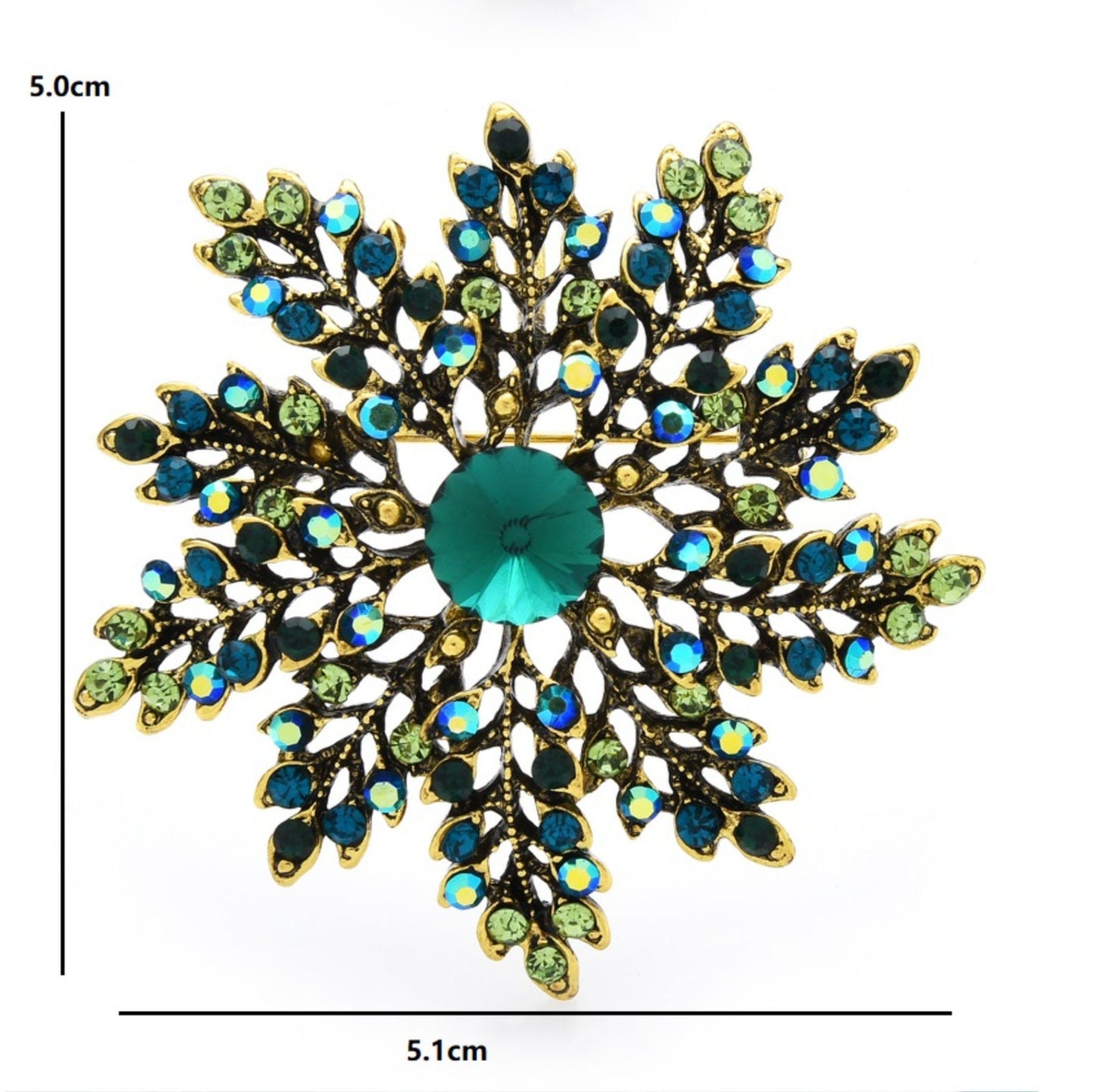 Flower brooch vintage look gold plated celebrity king star broach queen pin u24