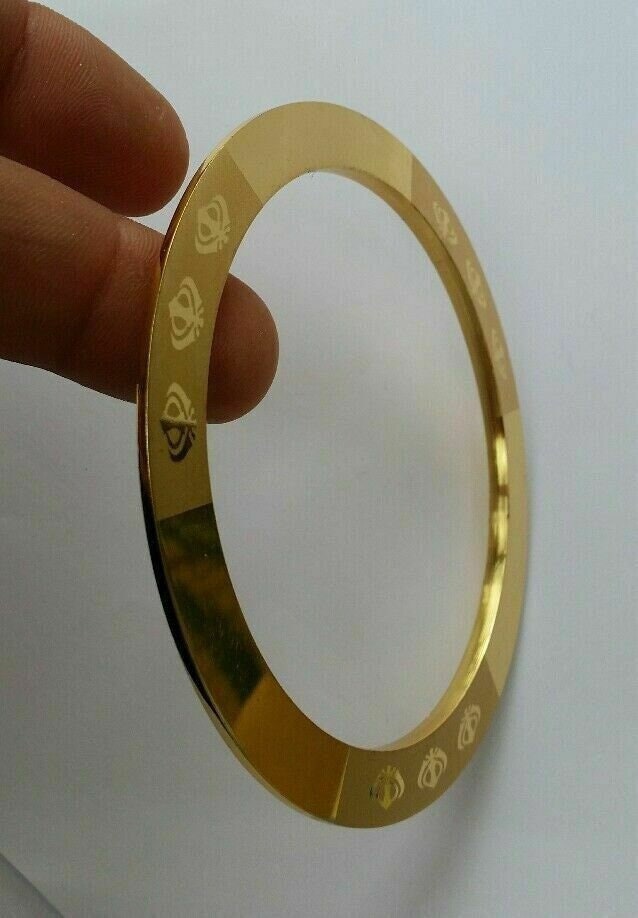 Gold plated laser engraved khandas sikh singh khalsa chakri kada bangle kara da1