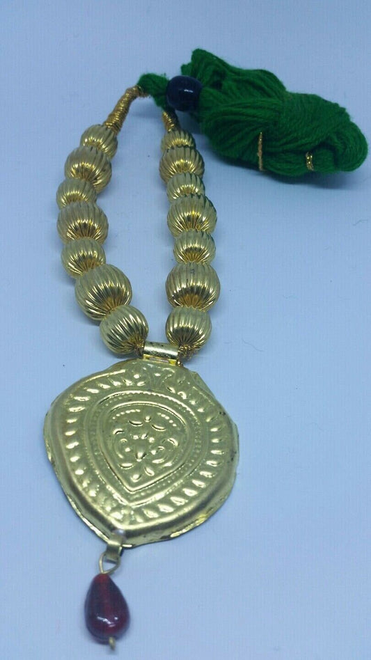 Punjabi folk cultural bhangra gidha kaintha pendant green thread necklace z5