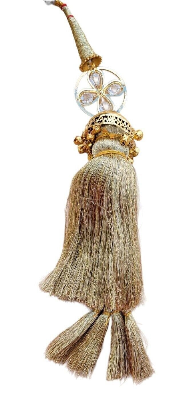 Indian punjabi parandi mehndi jaago mirror bridal patiala paranda hair braid ii4