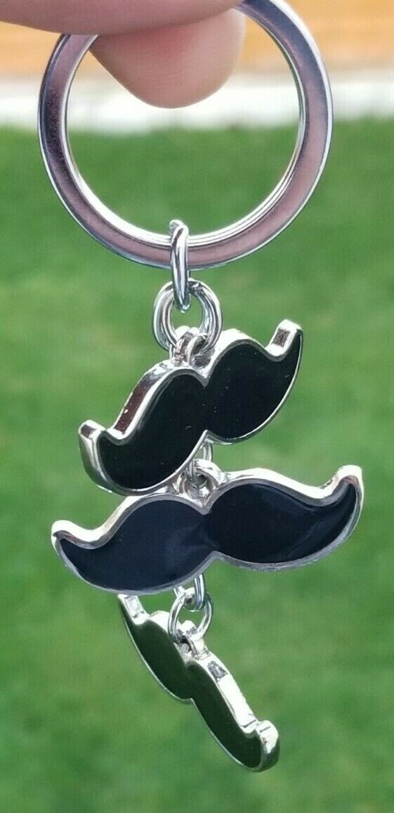 Sikh punjabi moustache singh kaur khalsa stainless steel key chain key ring pp