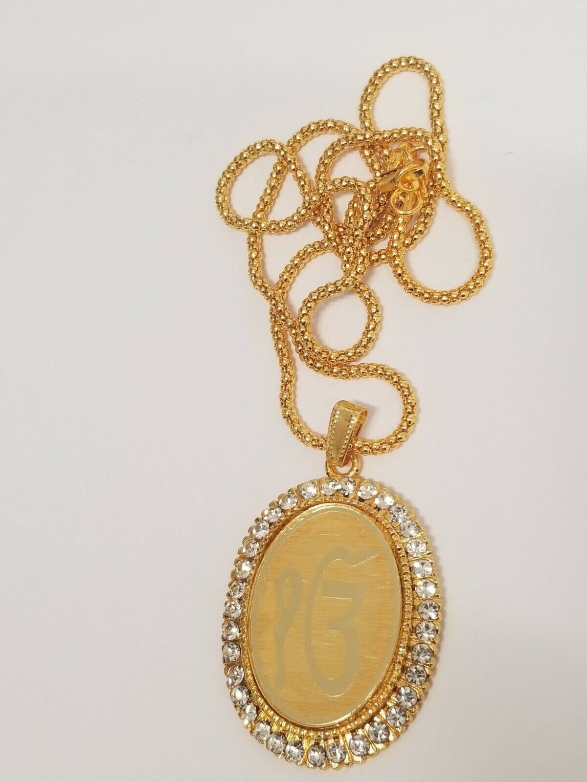 Gold plated ek onkar pendant punjabi sikh singh kaur khalsa car rear mirror gift