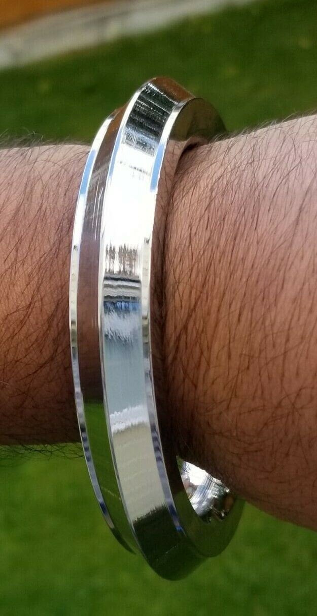 Sikh kara stainless steel chunky collar edge kada singh kaur karra bangle f10