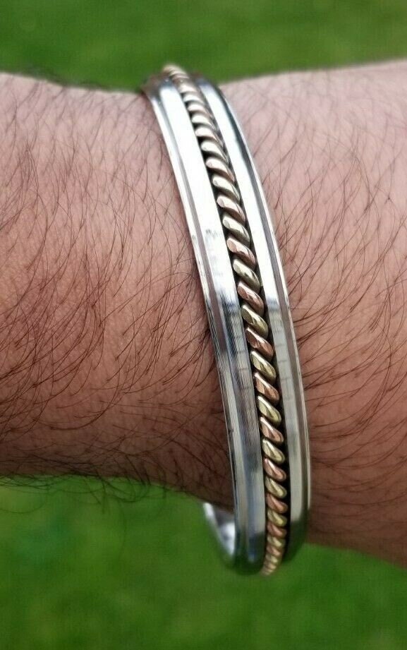 Sikh kara stainless steel twisted brass copper rope kada singh kaur bangle aa7