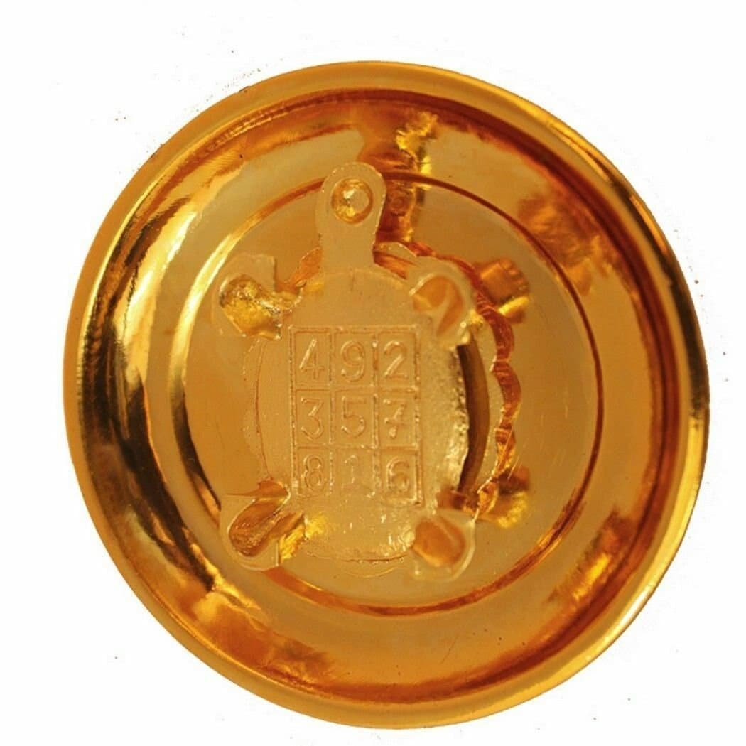 Vastu fengshui icchapurti kachua big golden finish tortoise amulet luck talisman