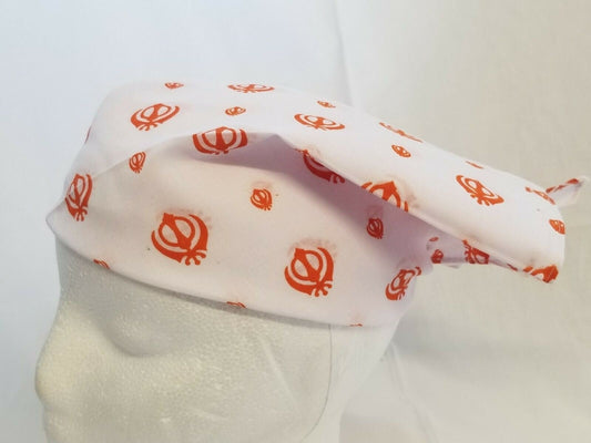 Sikh punjabi singh kaur white khalsa khandas bandana head wrap gear rumal za4