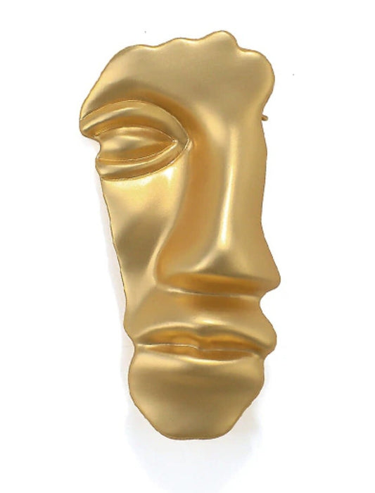 Stunning abstract face mask retro vintage look gold plated royal design ggg14