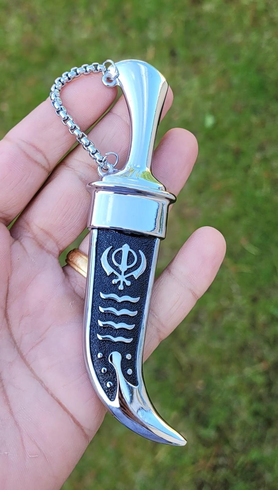 Sikh ceremonial Siri Sahib Stunning Stainless Steel Singh Kaur Kakaar Black NN