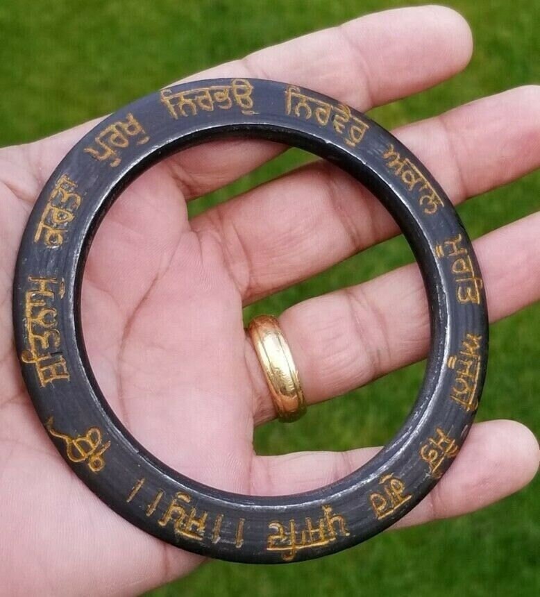 Sikh kara black sarbloh mool mantar bangle singh kaur sidhu moosewala kada u6