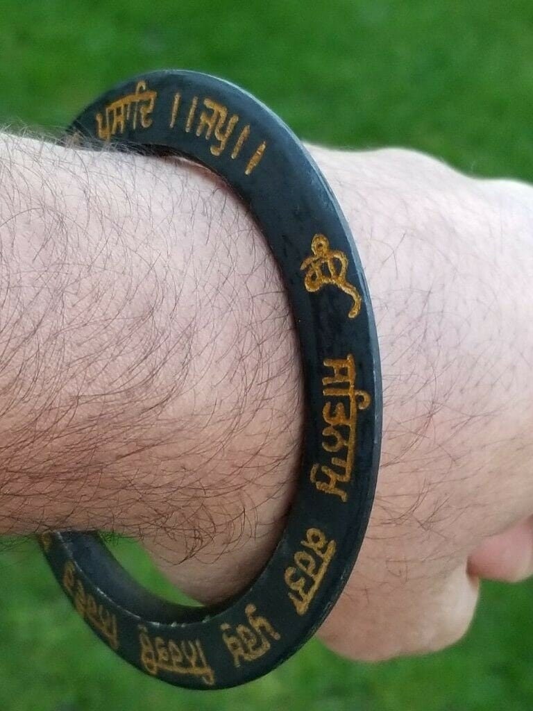 Sikh kara black sarbloh mool mantar bangle singh kaur sidhu moosewala kada t5