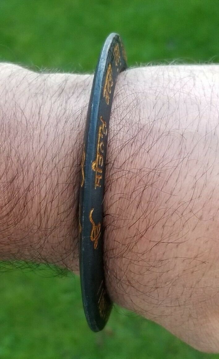 Sikh kara black sarbloh mool mantar bangle singh kaur sidhu moosewala kada t5