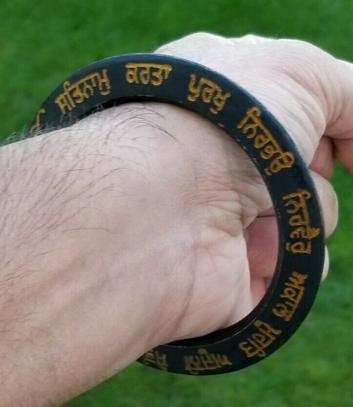 Sikh kara black sarbloh mool mantar bangle singh kaur sidhu moosewala kada t5