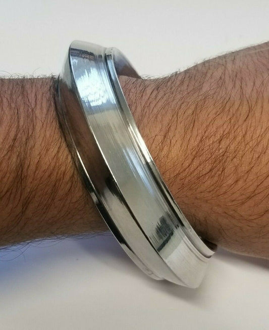 Stainless steel smooth sikh singh kaur khalsa taksali kara chakri kada bangle g2