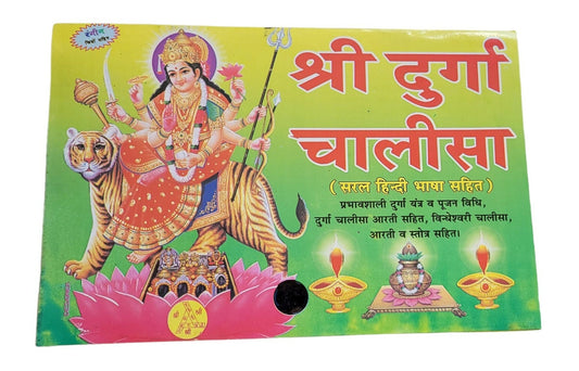 Sri Durga Chalisa Bindeshwari Yantra Poojan Vidhi Aarti in Hindi Devnagri Lipi Hindu Book Good Luck Prayers Evil Eye Protection Shield B72