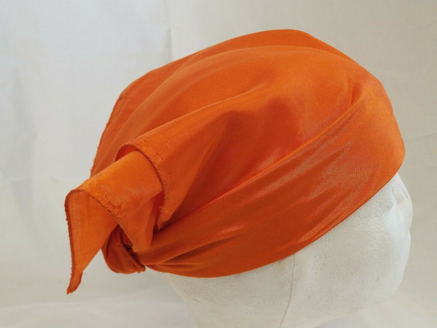 Sikh hindu kaur singh orange plain bandana head wrap gear wedding marriage rumal