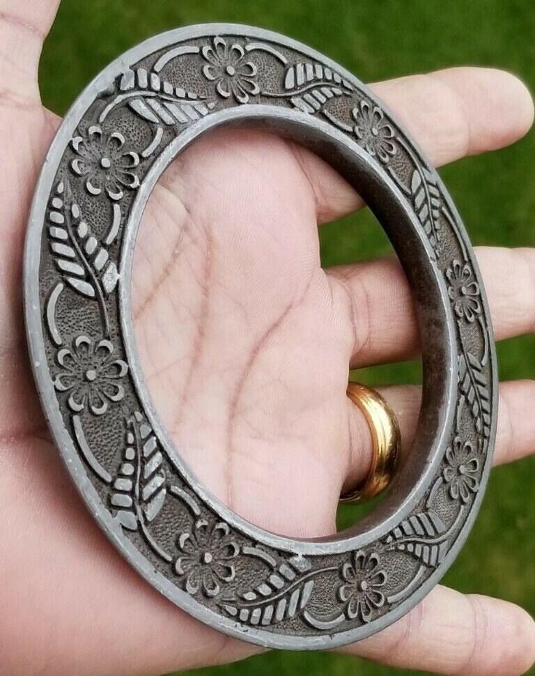 Sarbloh chakri vintage floral style kara  singh kaur khalsa bangle sikh kada m16