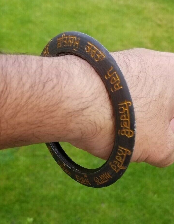 Sikh kara black sarbloh mool mantar bangle singh kaur sidhu moosewala kada u6