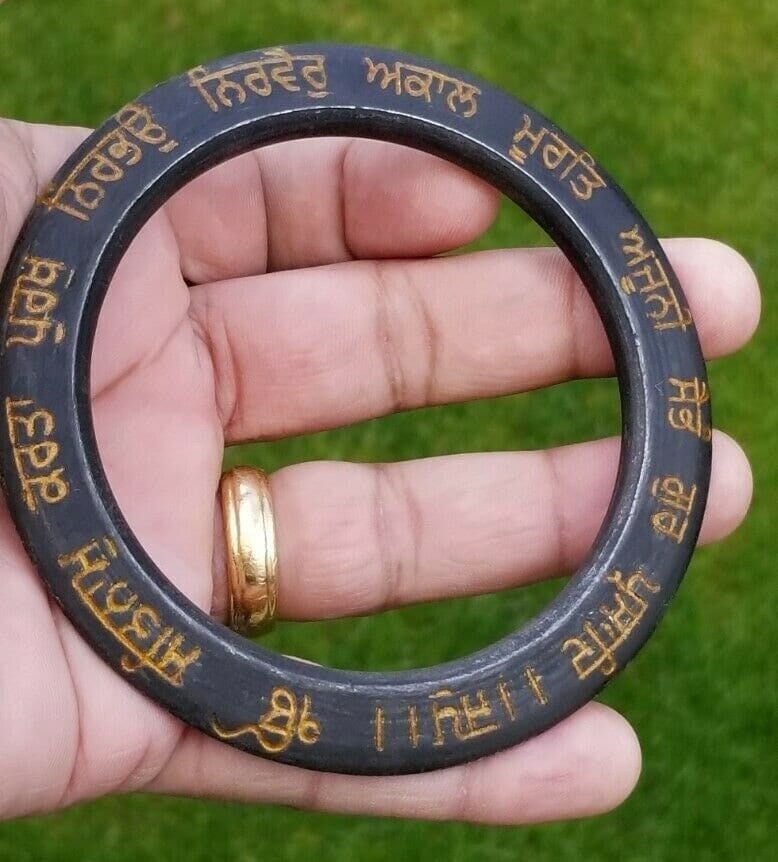 Sikh kara black sarbloh mool mantar bangle singh kaur sidhu moosewala kada u6