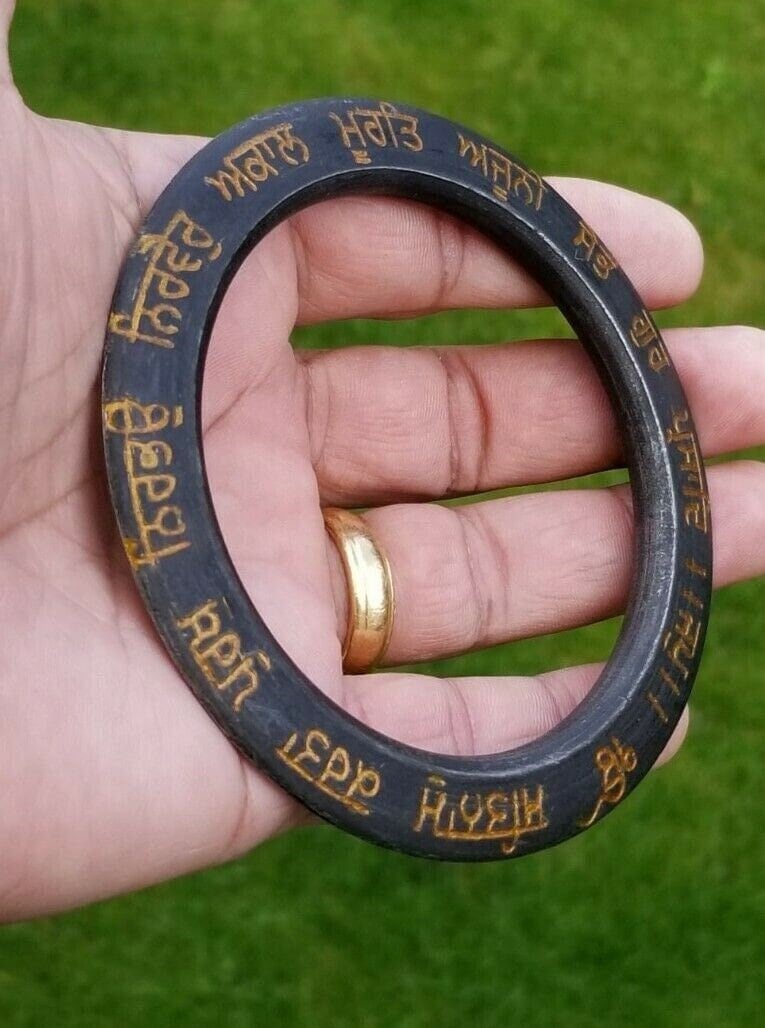 Sikh kara black sarbloh mool mantar bangle singh kaur sidhu moosewala kada u6