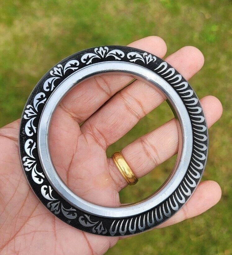 Sarbloh Kara Floral designer Chakri Karha Punjabi Kada Sikh Singh Bangle i20 New