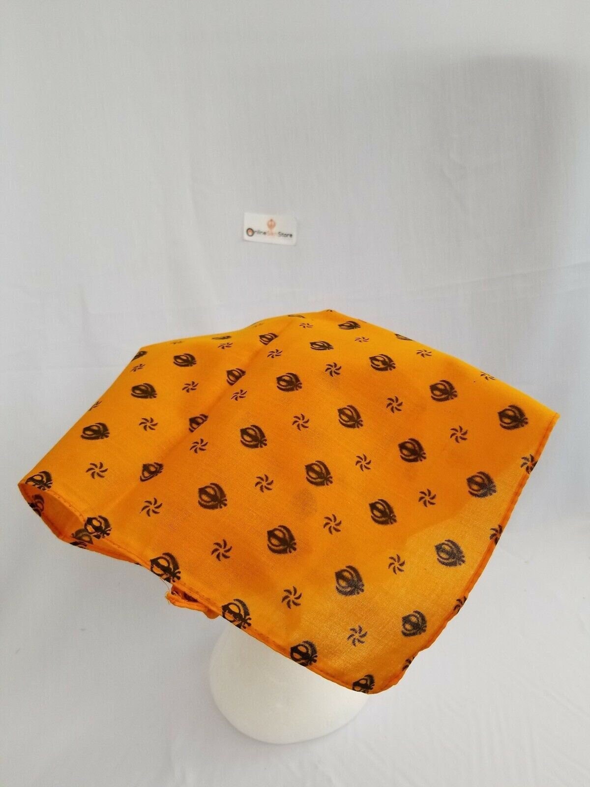 Sikh punjabi yellow khalsa khandas bandana head wrap gear rumal handkerchief