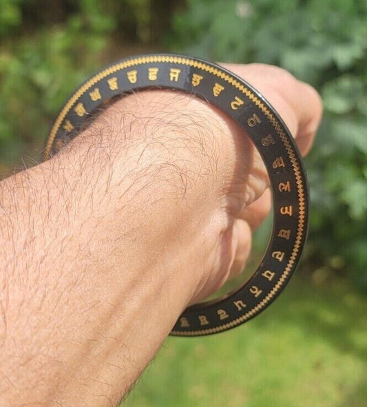 Sant bhindranwale kara gurmukhi kada black gold colour sikh singh bangle e11