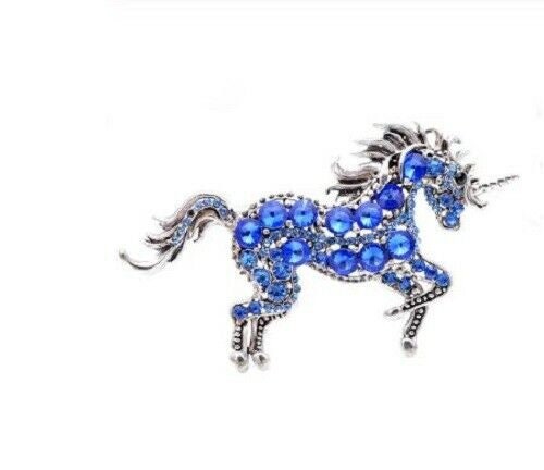 Silver plated Unicorn Brooch Stunning Vintage Look Horse Celebrity Broach Pin F2