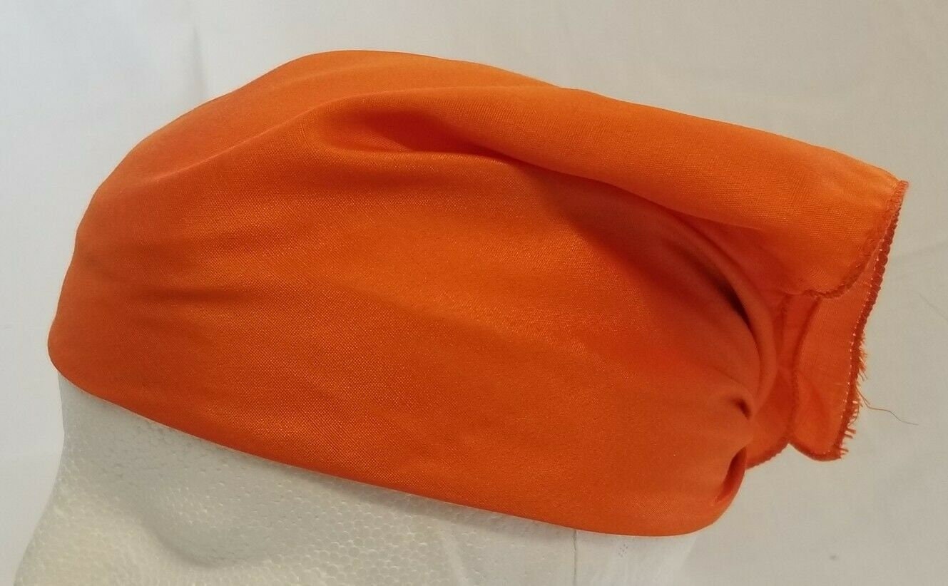 Sikh hindu kaur singh orange plain bandana head wrap gear wedding marriage rumal