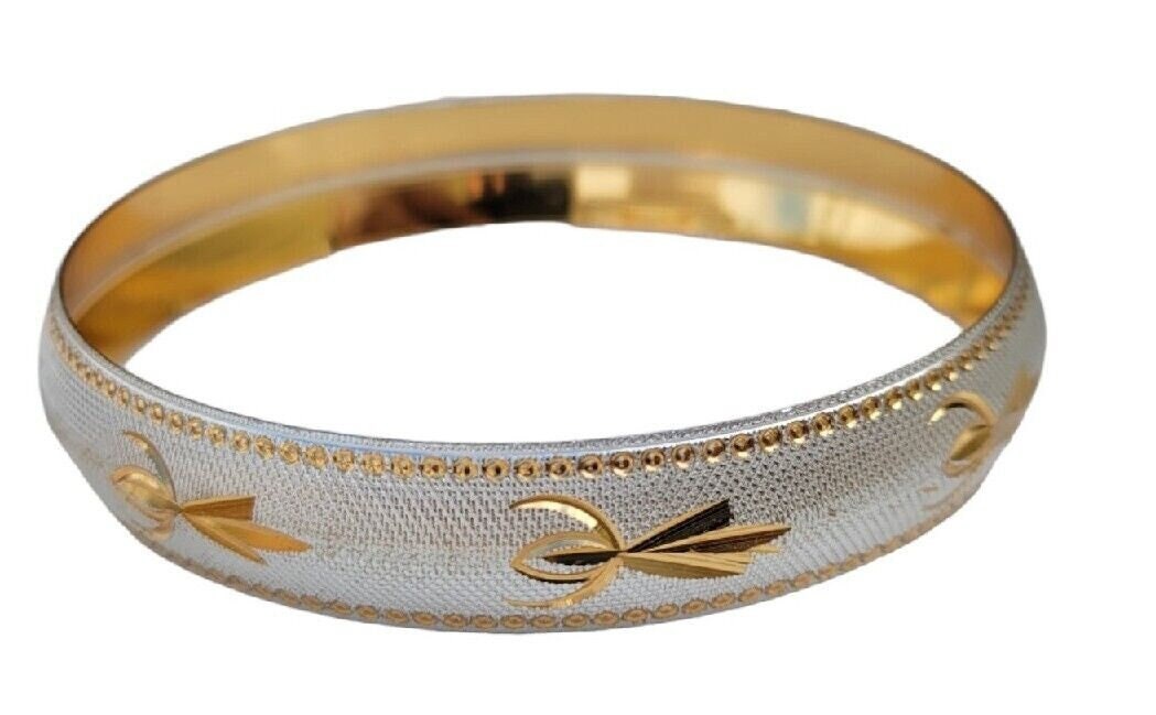 Khanda Kara Gold Silver Plated One Edge Kada Sikh Singh Kaur Khalsa Bangle J20