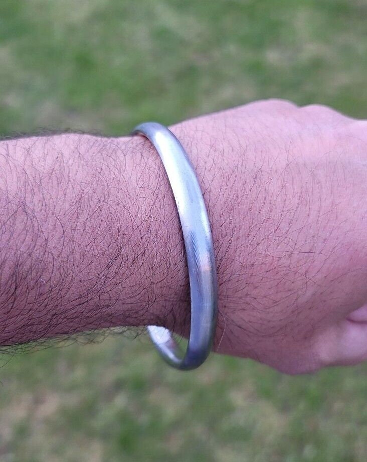 Sikh Sarbloh Kara Smooth Flat Kada Singh Bracelet Kaur Punjabi Khalsa Bangle EE0