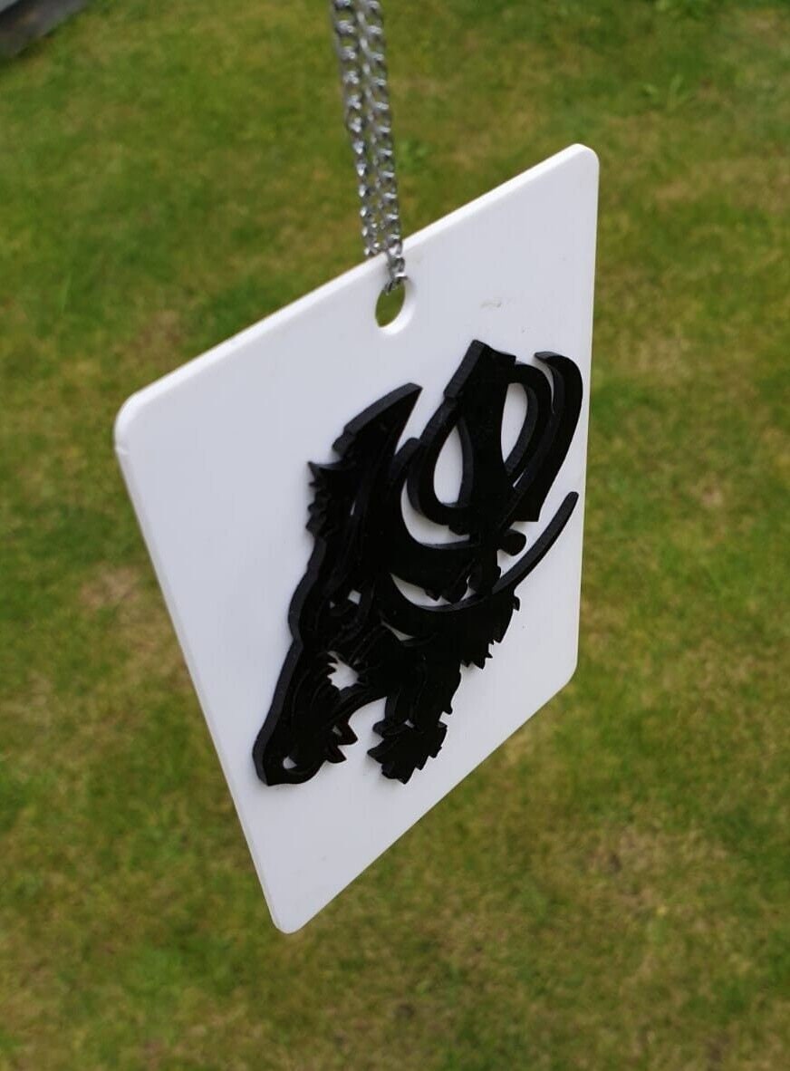 Roaring Lion Khanda Car Mirror HANGER Punjabi Sikh Kaur Acrylic Pendant GG4 New